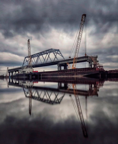 Участие в ремонте моста в Мозыре (фото - mozyrnow)