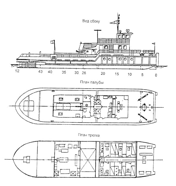 Мелкосидящий буксир-толкач мощностью 220 кВт - фото 1