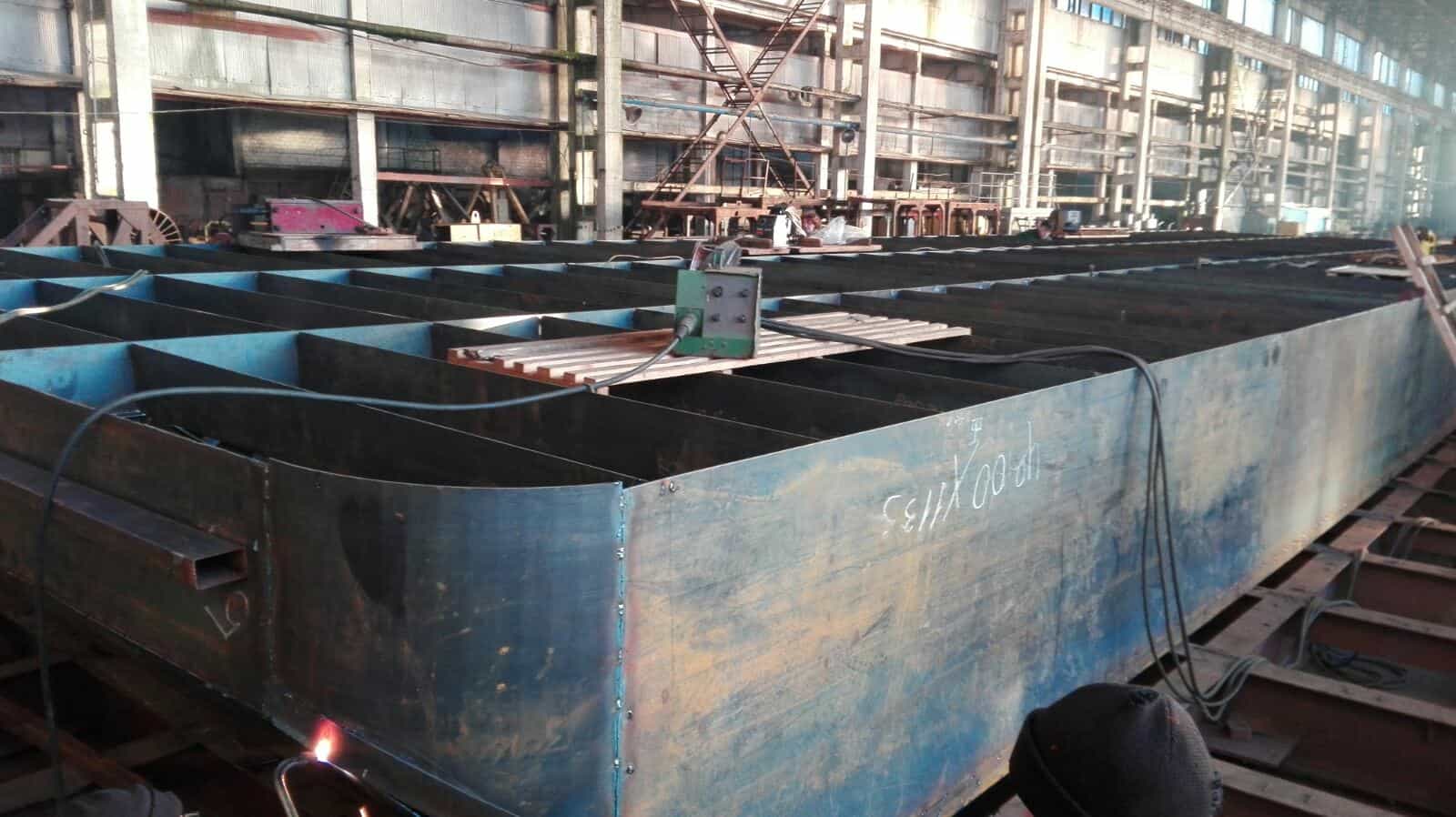 Installation of deck hatches on the ferry pontoon